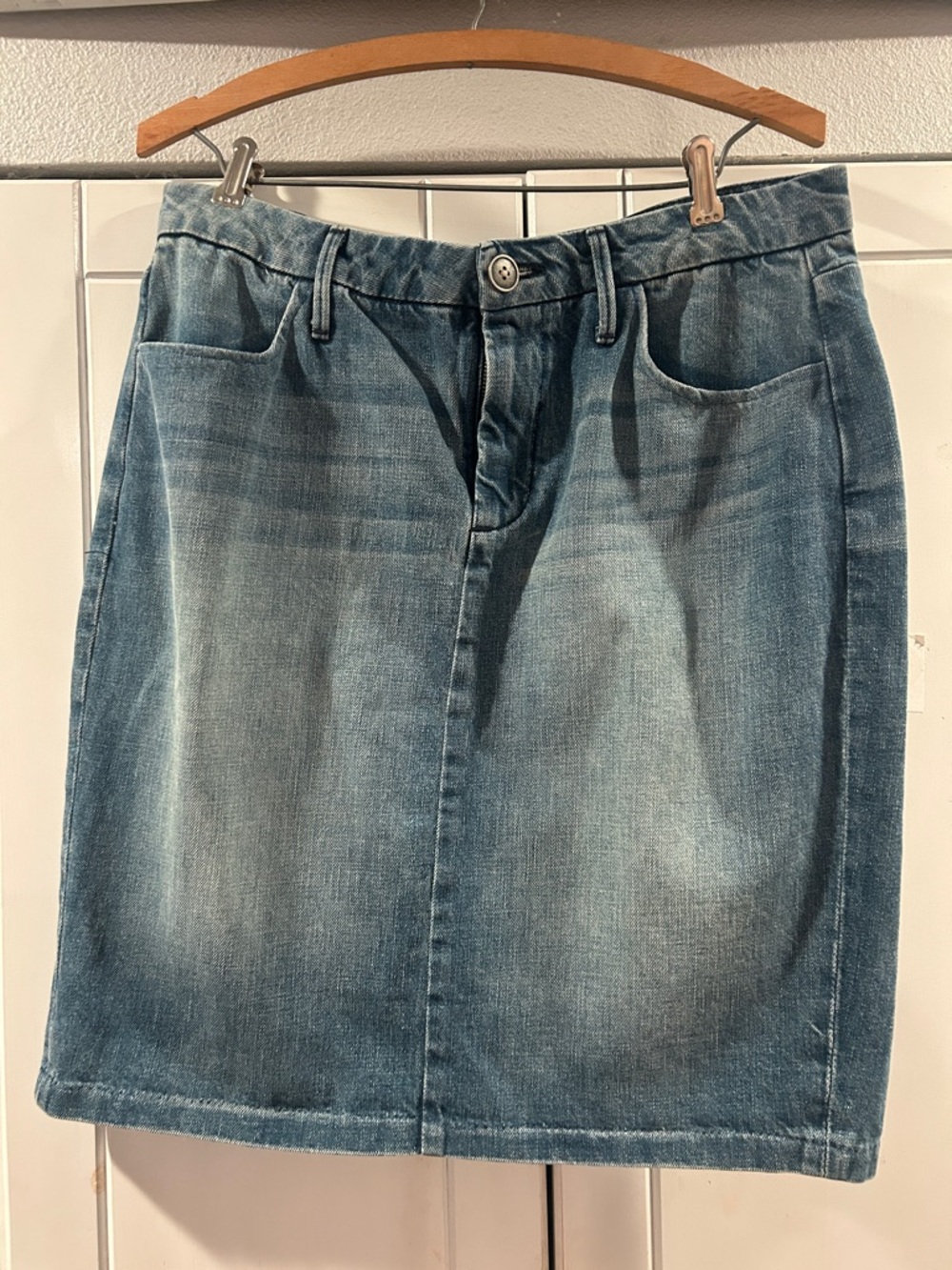 GAP Light Blue Denim Midi Skirt